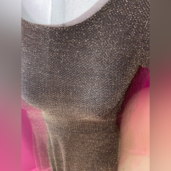 Snap Black and Gold Glitter Mini Dress - Picture 3 of 8